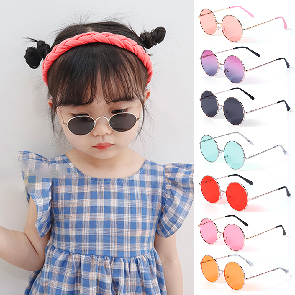 영국 스타일 어린이 선글라스, 새로운 레트로 라운드 프레임 태양 안경, 남아 및 여아용 야생 선글라스, 어린이용 안경, UV400